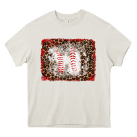 Cream baseball leopard background Heavy Core Tee - RanaPortraitStore