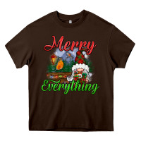 Chocolate Brown merry everything Heavy Core Tee - BundleAndBundleShop