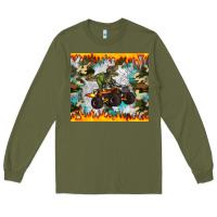 Army Green monster truck dinosaur t rex tumbler Long Sleeve Tee - Artiststas