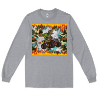 Heather Grey monster truck dinosaur t rex tumbler Long Sleeve Tee - Artiststas