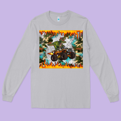 Monster Truck Dinosaur T Rex Tumbler Long Sleeve Tee Designed By Artiststas