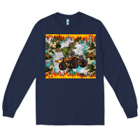 Navy monster truck dinosaur t rex tumbler Long Sleeve Tee - Artiststas