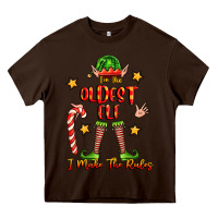 Chocolate Brown im the oldest elf i make the rules Heavy Core Tee - FaDigitalArtStudio
