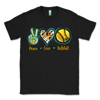 Black Peace Love Softball Classic Tee - Jasminsmagicworld