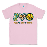 Bubblegum Pink Peace Love Softball Classic Tee - Jasminsmagicworld