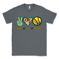 Charcoal Heather Peace Love Softball Classic Tee - Jasminsmagicworld