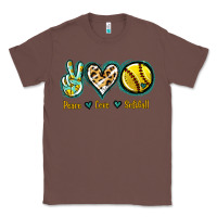 Chestnut Peace Love Softball Classic Tee - Jasminsmagicworld