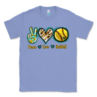 Colony Blue Peace Love Softball Classic Tee - Jasminsmagicworld