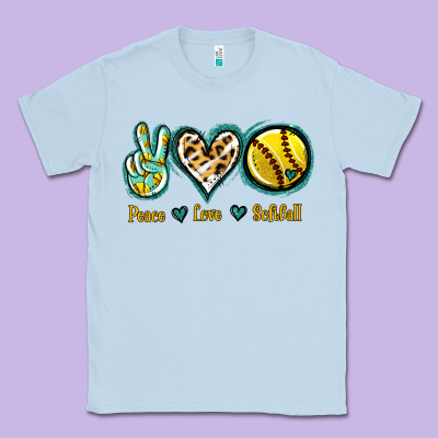 Peace Love Softball Classic Tee Designed By Jasminsmagicworld