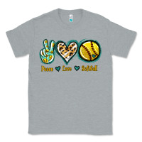 Heather Grey Peace Love Softball Classic Tee - Jasminsmagicworld