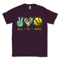 Plum Peace Love Softball Classic Tee - Jasminsmagicworld