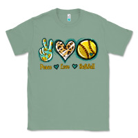 Sage Peace Love Softball Classic Tee - Jasminsmagicworld