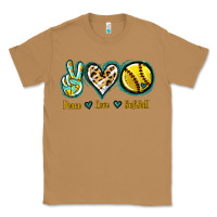 Toasted Coconut Peace Love Softball Classic Tee - Jasminsmagicworld