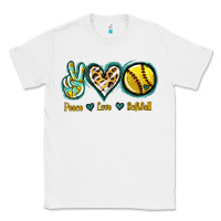 White Peace Love Softball Classic Tee - Jasminsmagicworld