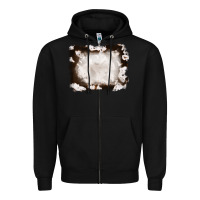 Black cowhide frames background Zipper Hoodie - RanaPortraitStore