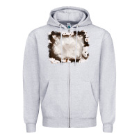 Heather Grey cowhide frames background Zipper Hoodie - RanaPortraitStore