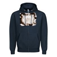 Navy cowhide frames background Zipper Hoodie - RanaPortraitStore