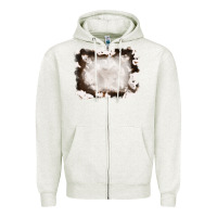 Oatmeal Heather cowhide frames background Zipper Hoodie - RanaPortraitStore