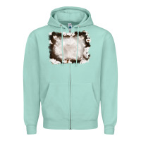 Seafoam cowhide frames background Zipper Hoodie - RanaPortraitStore