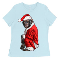 Chimpanzee With Santa Clothes Ladies Tee | Teevron