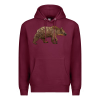 Burgundy bear Premium Hoodie - BarkalooDesign