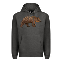 Charcoal Heather bear Premium Hoodie - BarkalooDesign