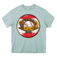 Arona baseball with sunflower round earrings Heavy Core Tee - BundleAndBundleShop