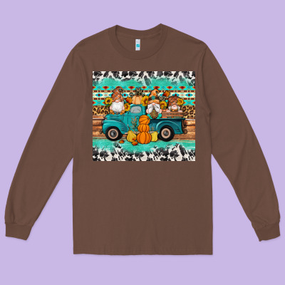 Western Fall Truck Gnomes Tumbler Long Sleeve Tee Designed By Artiststas
