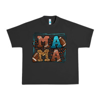 Pigment Black American Football Mama Mother's Day Urban Heavy Tee - LillyAllenDesigns