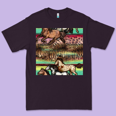 Horses Seamless Pattern Premium Tee Designed By Bundleandbundleshop