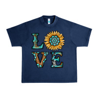 Navy sunflower love Urban Heavy Tee - RanaPortraitStore