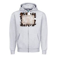 Heather Grey cowhide frames backround 3 Zipper Hoodie - RanaPortraitStore