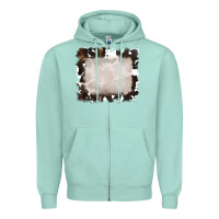 Seafoam cowhide frames backround 3 Zipper Hoodie - RanaPortraitStore