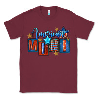 Burgundy American mini 4th of july Classic Tee - FaDigitalArtStudio