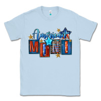 Dusty Blue American mini 4th of july Classic Tee - FaDigitalArtStudio