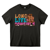 Asphalt Western Long Live Cowgirls With Roses Heavy Core Tee - BundleAndBundleShop