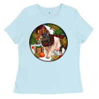 Baby Blue hampshire sow pig christmas Ladies Tee - LillyAllenDesigns