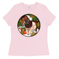 Bubblegum Pink hampshire sow pig christmas Ladies Tee - LillyAllenDesigns