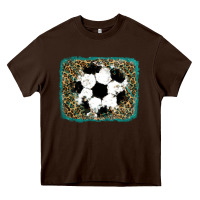 Chocolate Brown glitter football leopard Heavy Core Tee - RanaPortraitStore