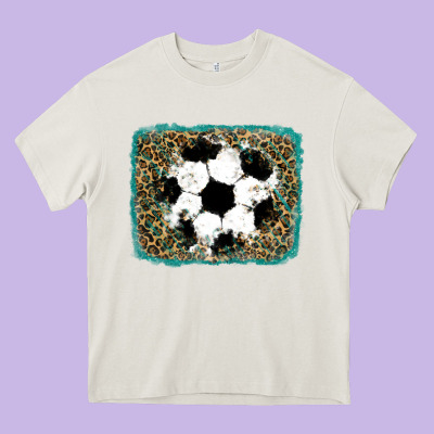 Glitter Football Leopard Heavy Core Tee Designed By Ranaportraitstore
