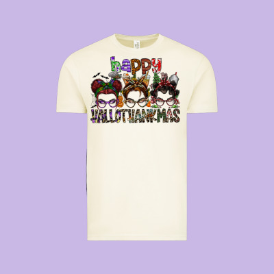 Happy Hallothanksmas Vintage Tee Designed By Sublimationcraftshop