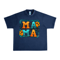 Navy Cat dog mama Mother's Day Urban Heavy Tee - LillyAllenDesigns