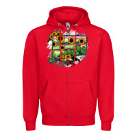 Red Connecticut State Map Zipper Hoodie - RanaPortraitStore