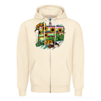 Sandshell Connecticut State Map Zipper Hoodie - RanaPortraitStore