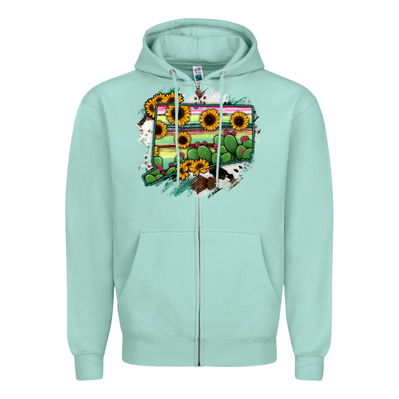 Connecticut State Map Zipper Hoodie by RanaPortraitStore | Teevron