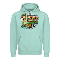 Seafoam Connecticut State Map Zipper Hoodie - RanaPortraitStore