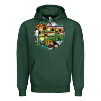 Sports Green Connecticut State Map Zipper Hoodie - RanaPortraitStore