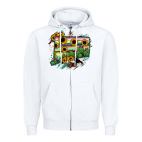 White Connecticut State Map Zipper Hoodie - RanaPortraitStore