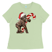 Matcha Christmas Candy Cane Baby Gorilla Ladies Tee - LillyAllenDesigns