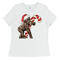 White Christmas Candy Cane Baby Gorilla Ladies Tee - LillyAllenDesigns